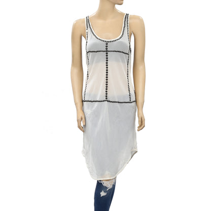 Isabel Marant Parley Studded Silk-Chiffon Mini Dress L