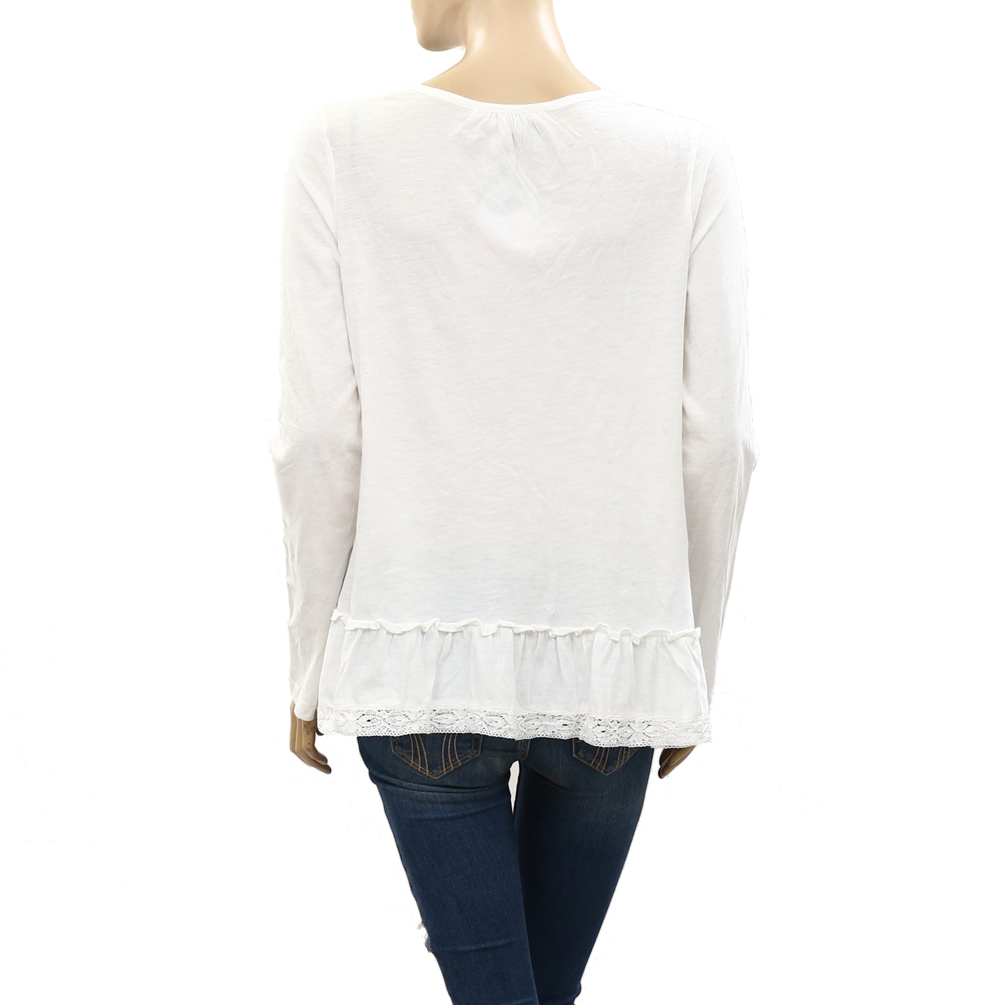 Odd Molly Anthropologie Whiteness Ruffle Blouse Top