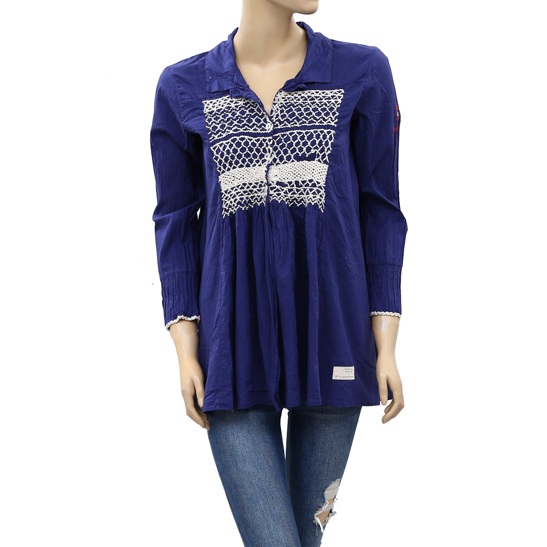 Odd Molly Anthropologie Be The Music Embroidered Tunic Top