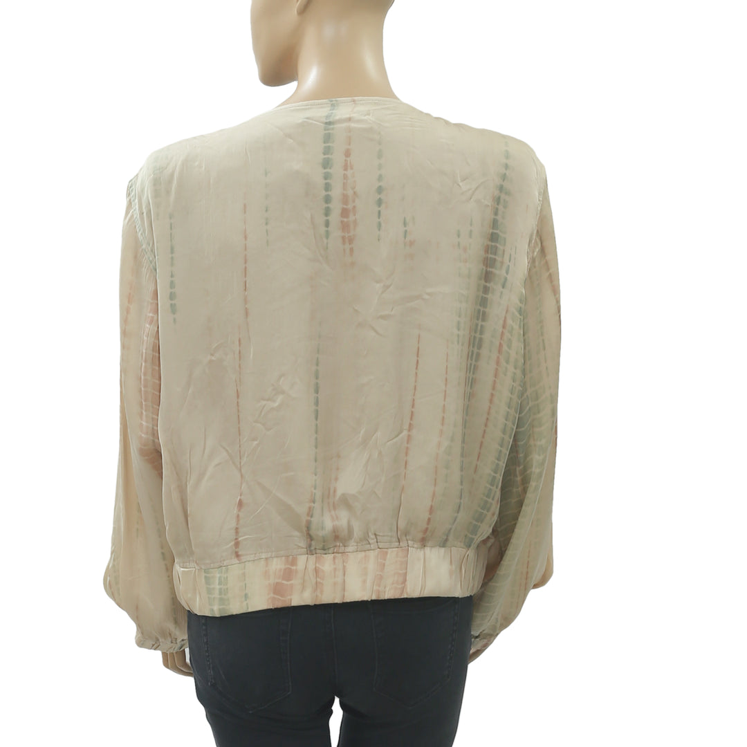 Frye x Anthropologie Drapey Tie-Dye Print Mandira Jacket Top XL