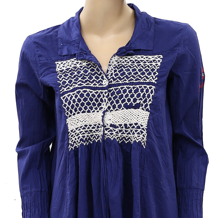 Odd Molly Anthropologie Be The Music Embroidered Tunic Top