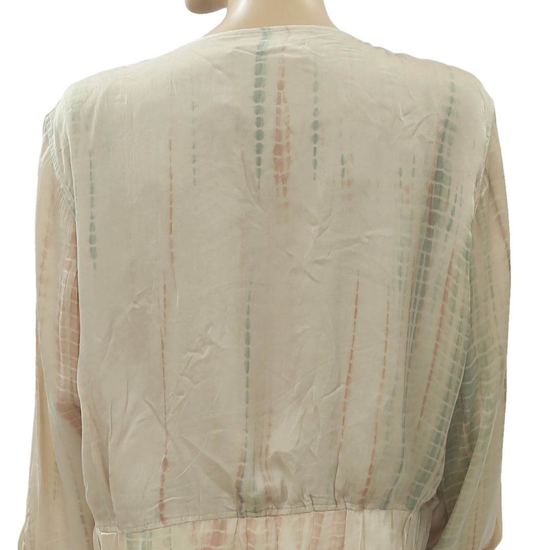 Frye x Anthropologie Drapey Tie-Dye Print Mandira Jacket Top XL