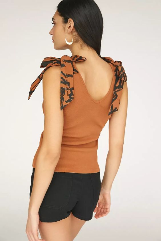Maeve Anthropologie Bow-Tie Tank Blouse Top
