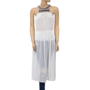 Zara Trafaluc Embroidered Maxi Top XS