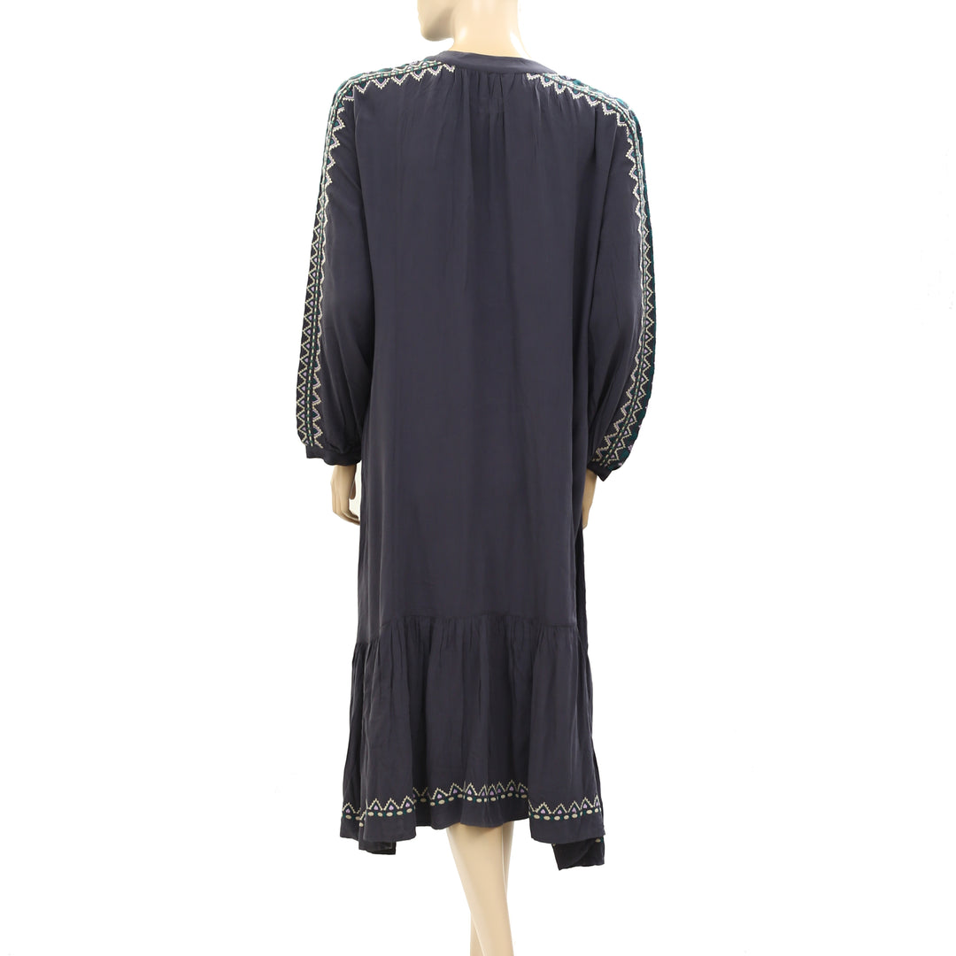 Odd Molly Anthropologie Embroidered Midi Dress