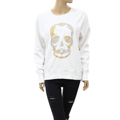 Zadig & Voltaire Upper Skull Glitter Sweatshirt Top S