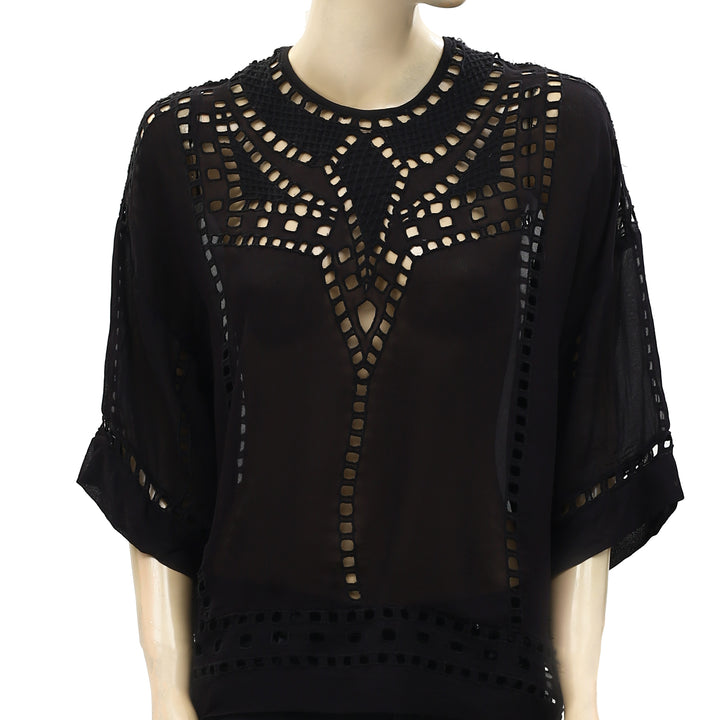 Isabel Marant Etoile Ethan Voile Eyelet Tunic Top M