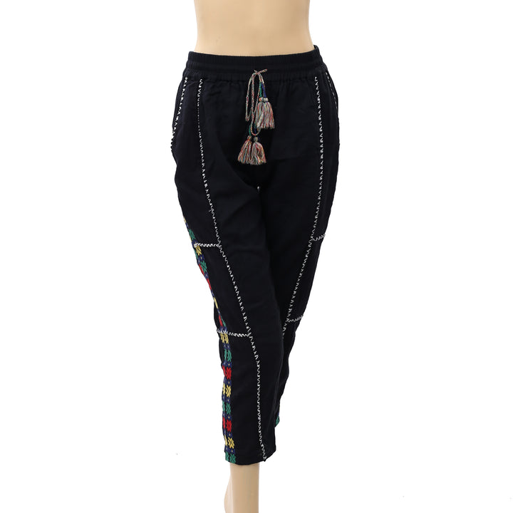 Ulla Johnson Embroidered Black Pants