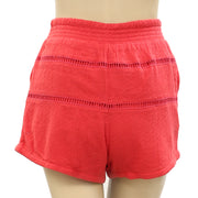 Free People Smocked Red Shorts