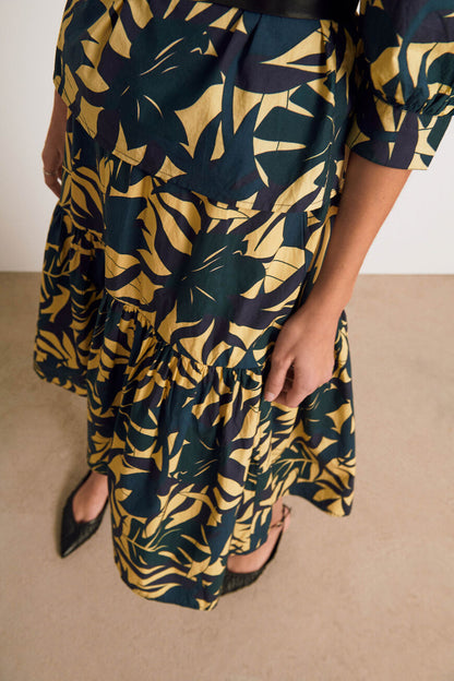 Ba&Sh Wendy Leaf-Print Midi Skirt & Top Set