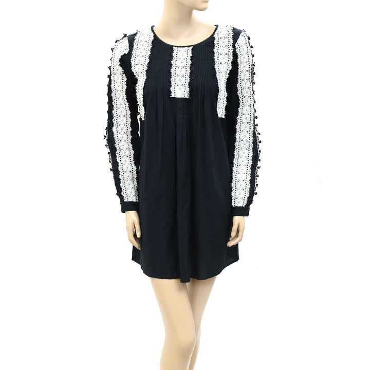 Etoile Isabel Marant Crochet Lace Trim Tunic Mini Dress