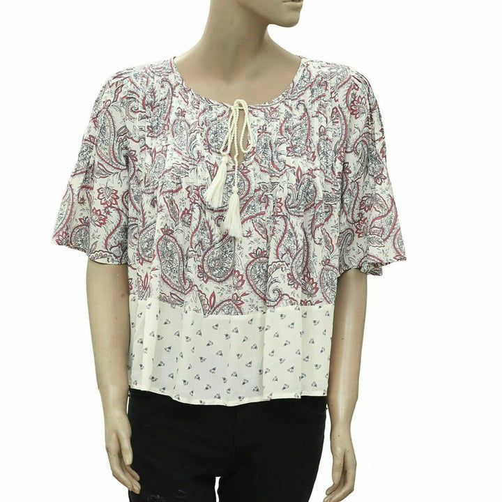 Free People Paisley Printed Blouse Top