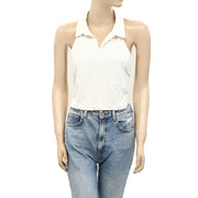 Urban Outfitters Dec Collared Halter Blouse Top
