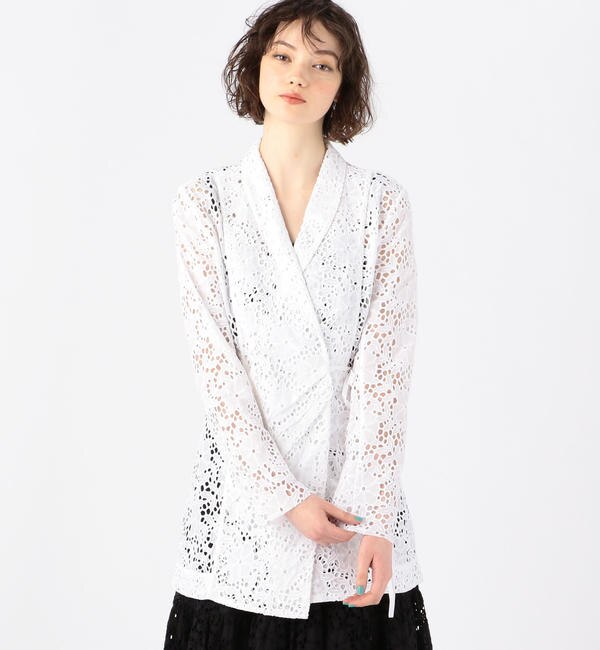 Merlette Zahara Jacket in White Wrap Tunic Top