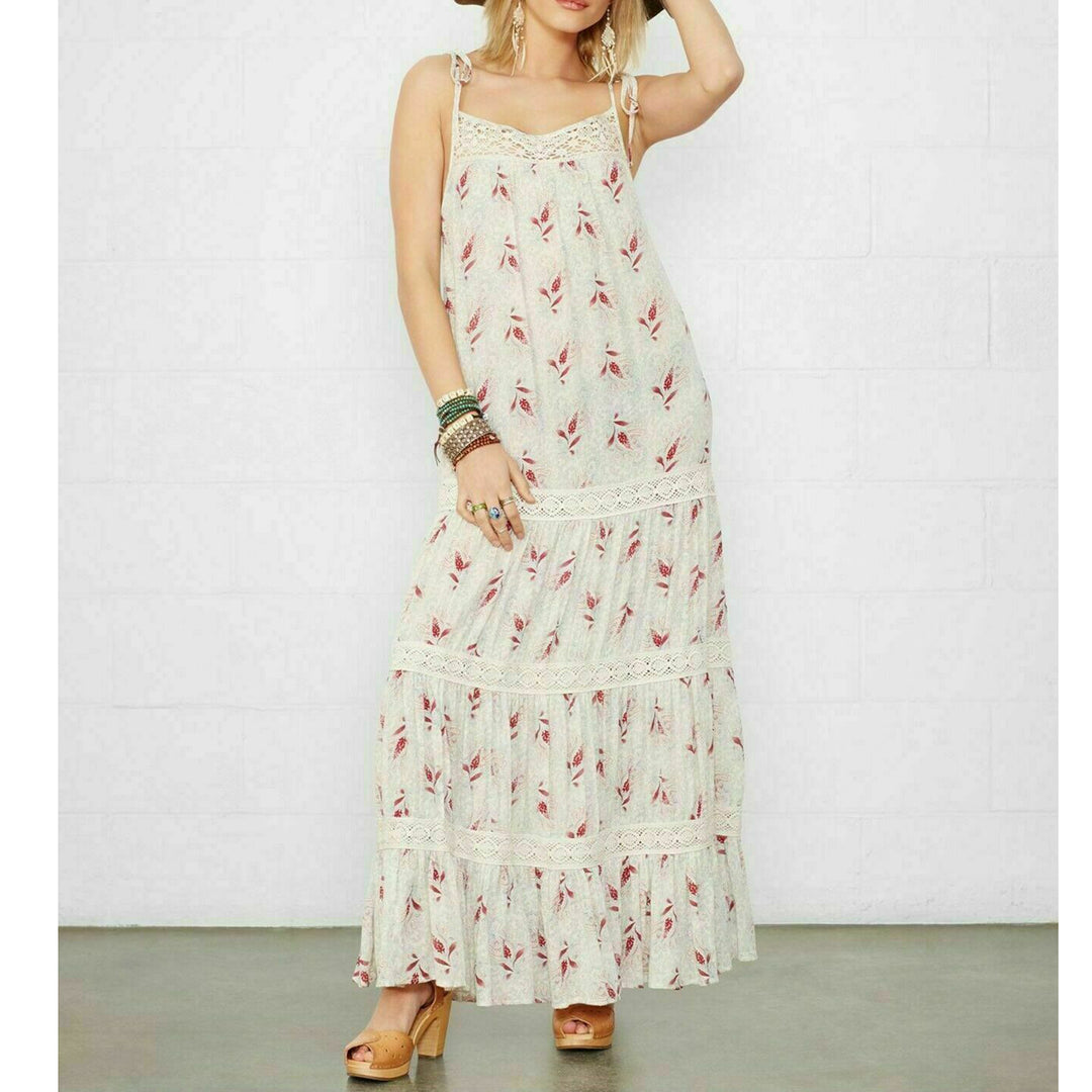 Denim Supply Ralph Lauren Floral Printed Maxi Dress – White