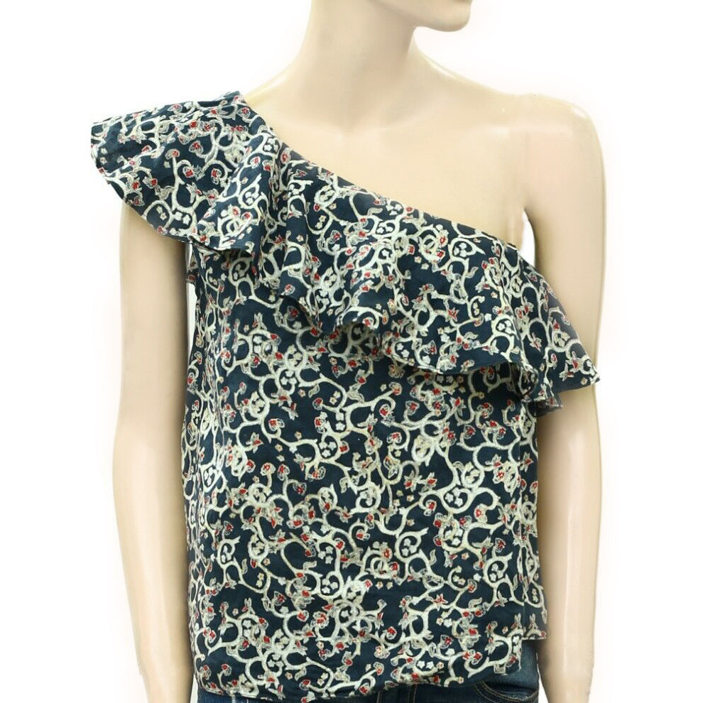 ISABEL MARANT ÉTOILE Thomy One-Shoulder Printed Blouse Top