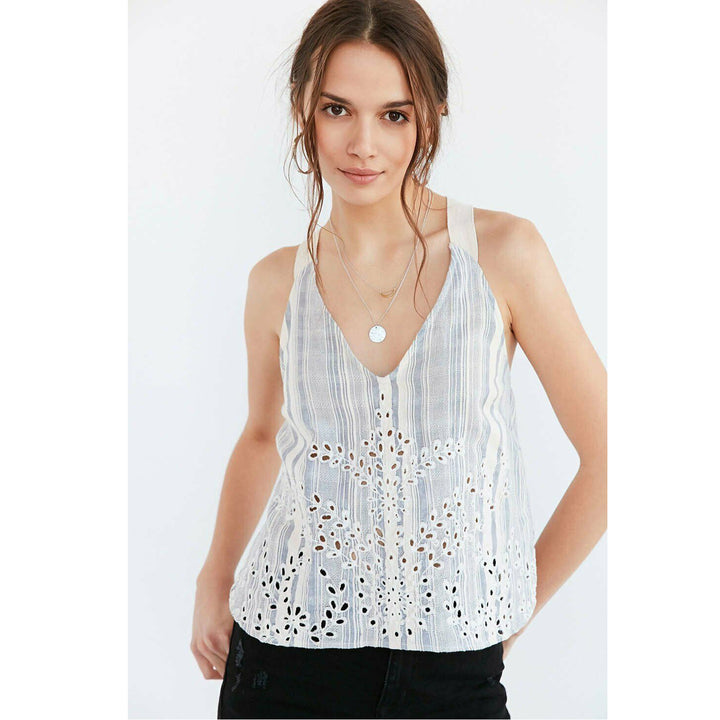 Ecote Urban Outfitters Dani Eyelet Tank Cropped Top