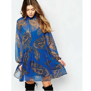 Free People Moonstruck Paisley Sheer Blue Mini Dress