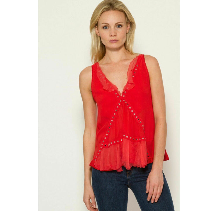 IRO Sackson Tank Red Blouse Top