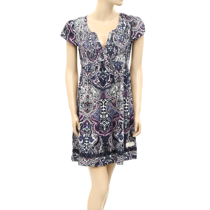 Odd Molly Anthropologie Paisley Printed Embroidered Mini Dress