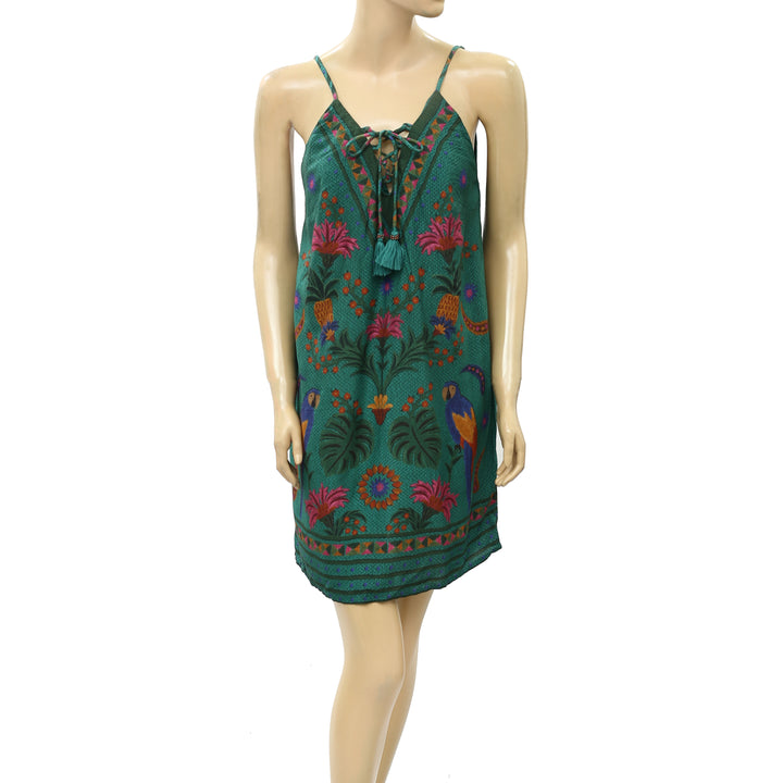 Farm Rio Anthropologie Tropical Tapestry Scarf Printed Mini Dress