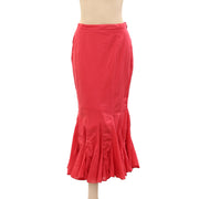 RHODE RESORT Sienna Fishtail Cotton Midi Skirt