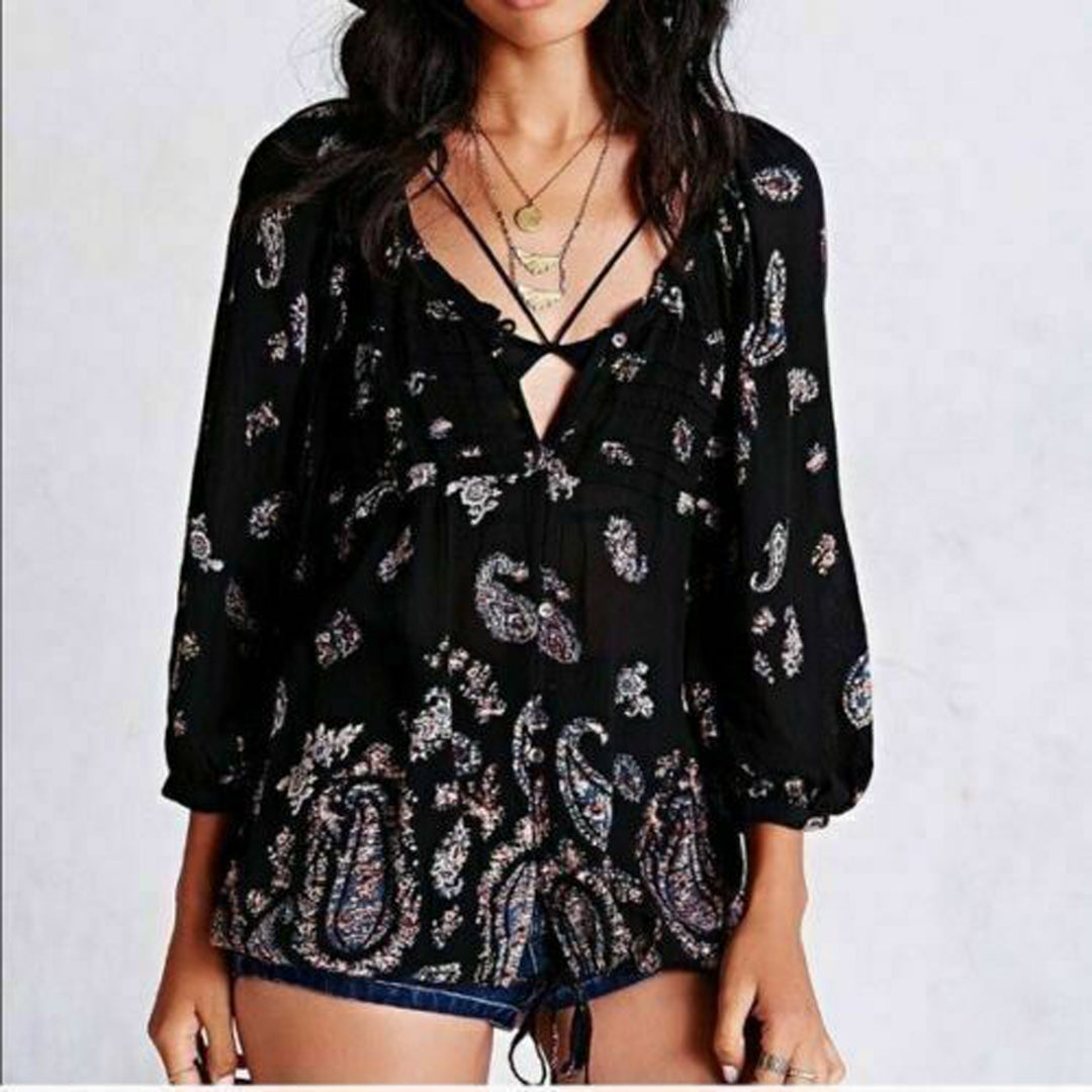 Ecote Urban Outfitters Paisley Printed Blouse Top