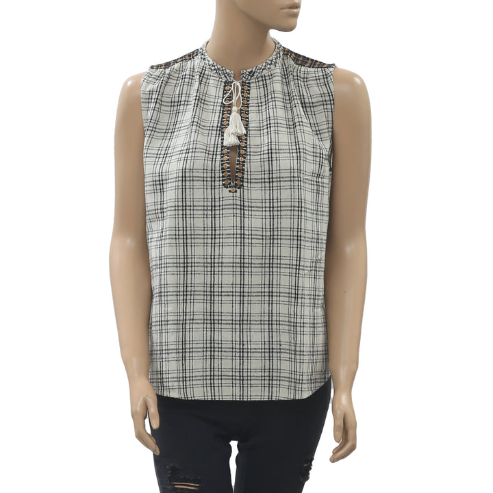 Ulla Johnson Check Printed Blouse Top