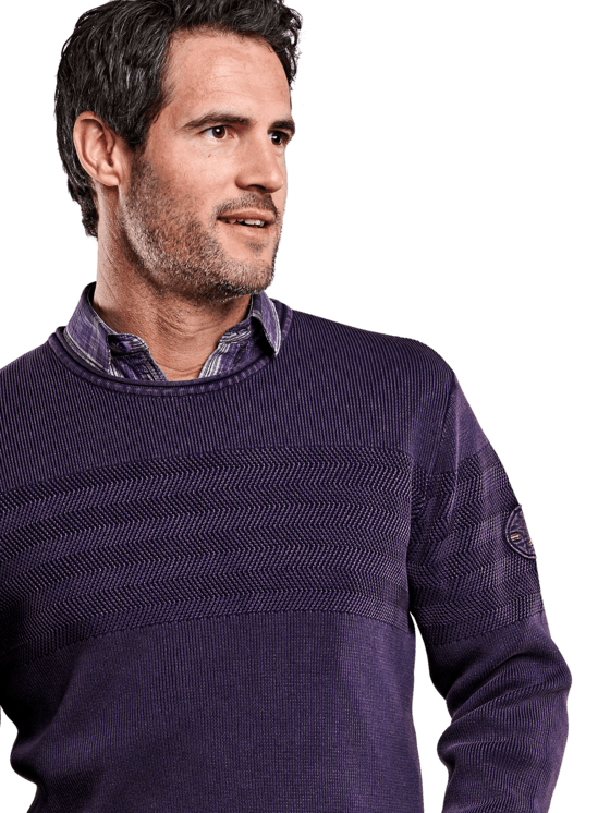 Engbers Men's Rundhals Lila Pullover Sweatshirt