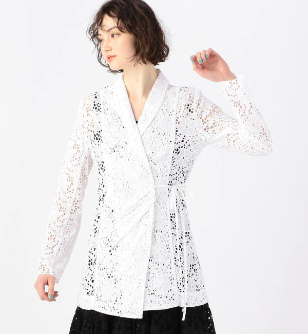 Merlette Zahara Jacket in White Wrap Tunic Top