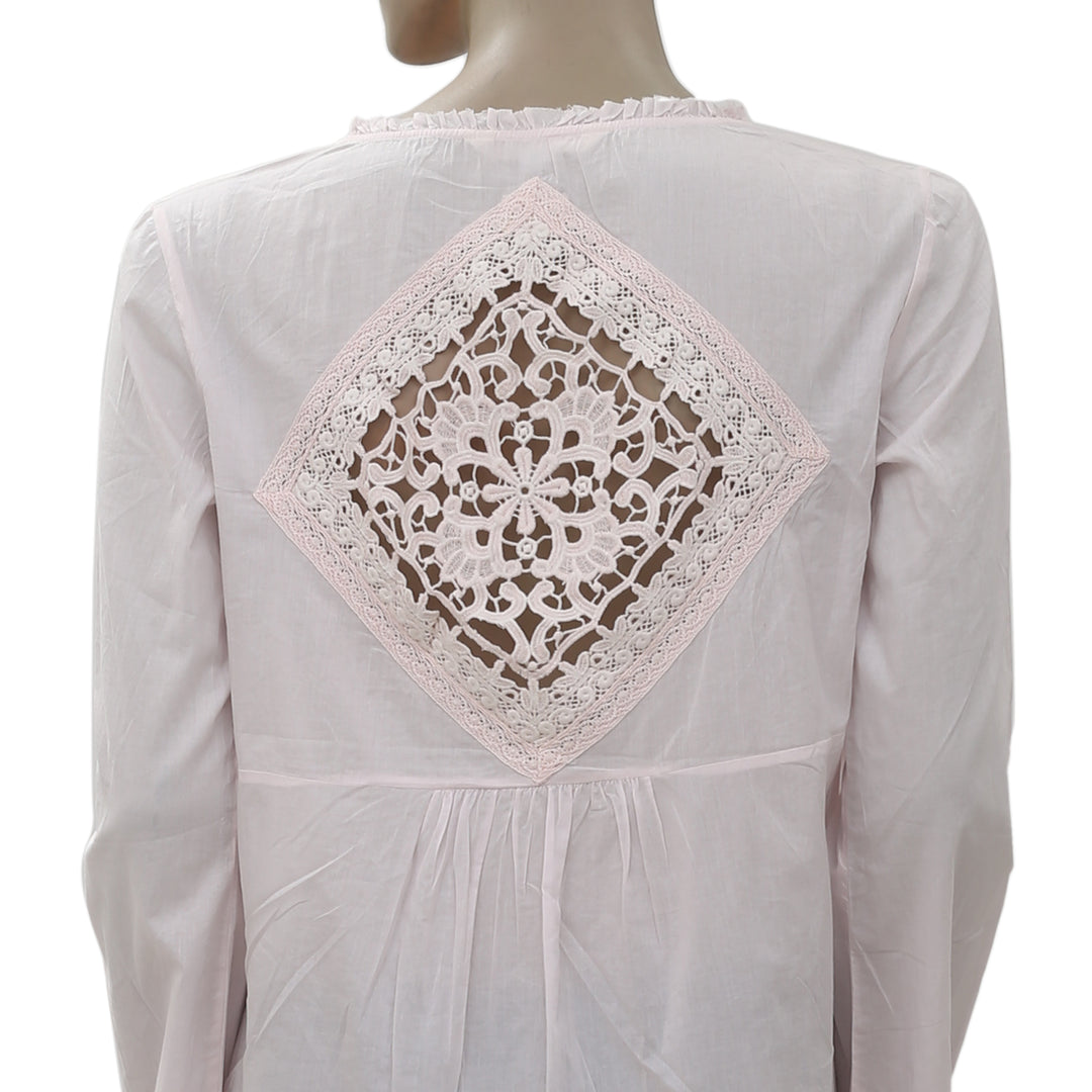 Odd Molly Anthropologie Crochet Lace Tunic Top S-1