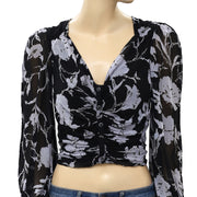 Free People If You Had My Love Printed Blouse Top S