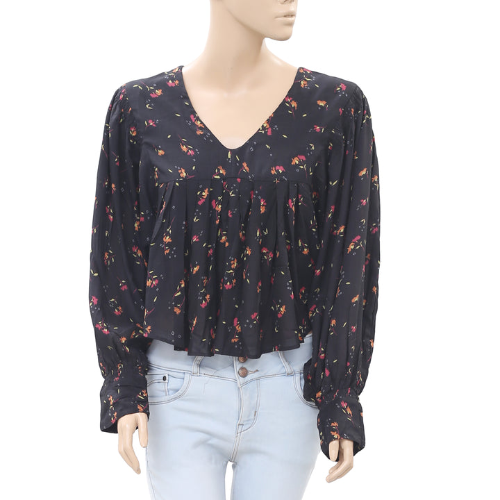 Free People Floral Printed Blouse Top