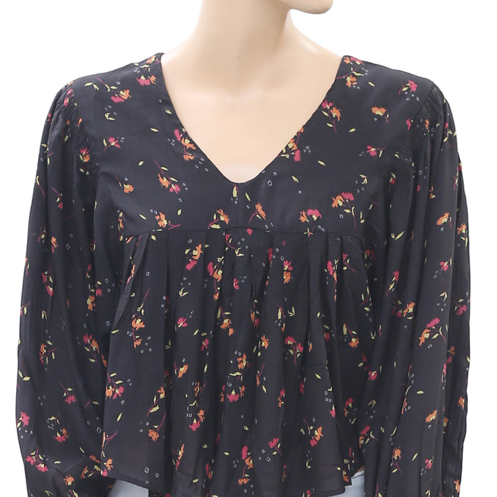 Free People Floral Printed Blouse Top