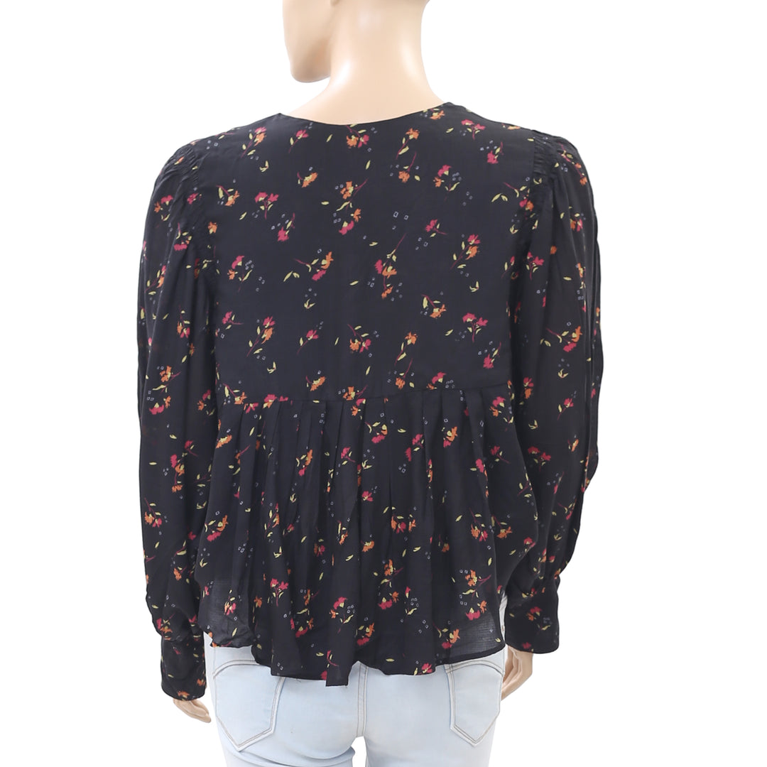 Free People Floral Printed Blouse Top