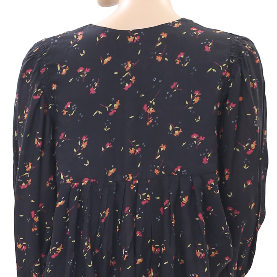 Free People Floral Printed Blouse Top