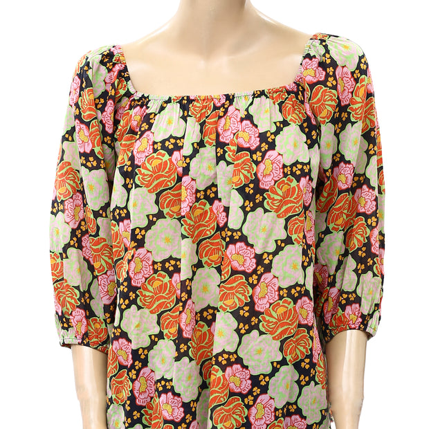 Rhode Resort Floral Printed Tunic Blouse Top XS