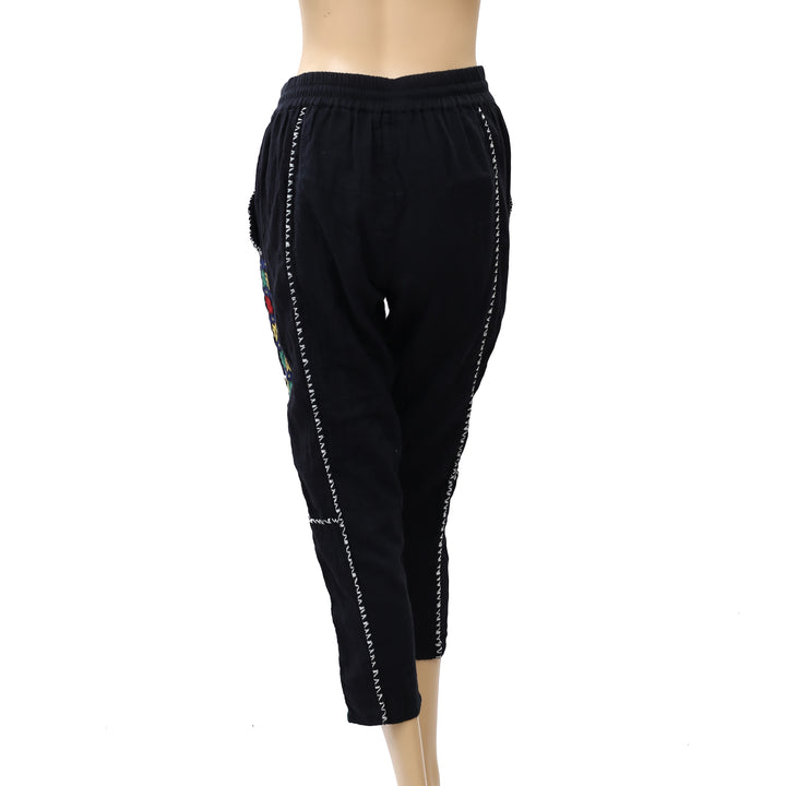 Ulla Johnson Embroidered Black Pants