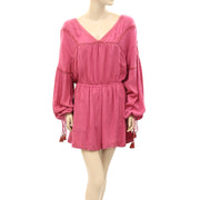 Free People Pink Embroidered Mini Dress