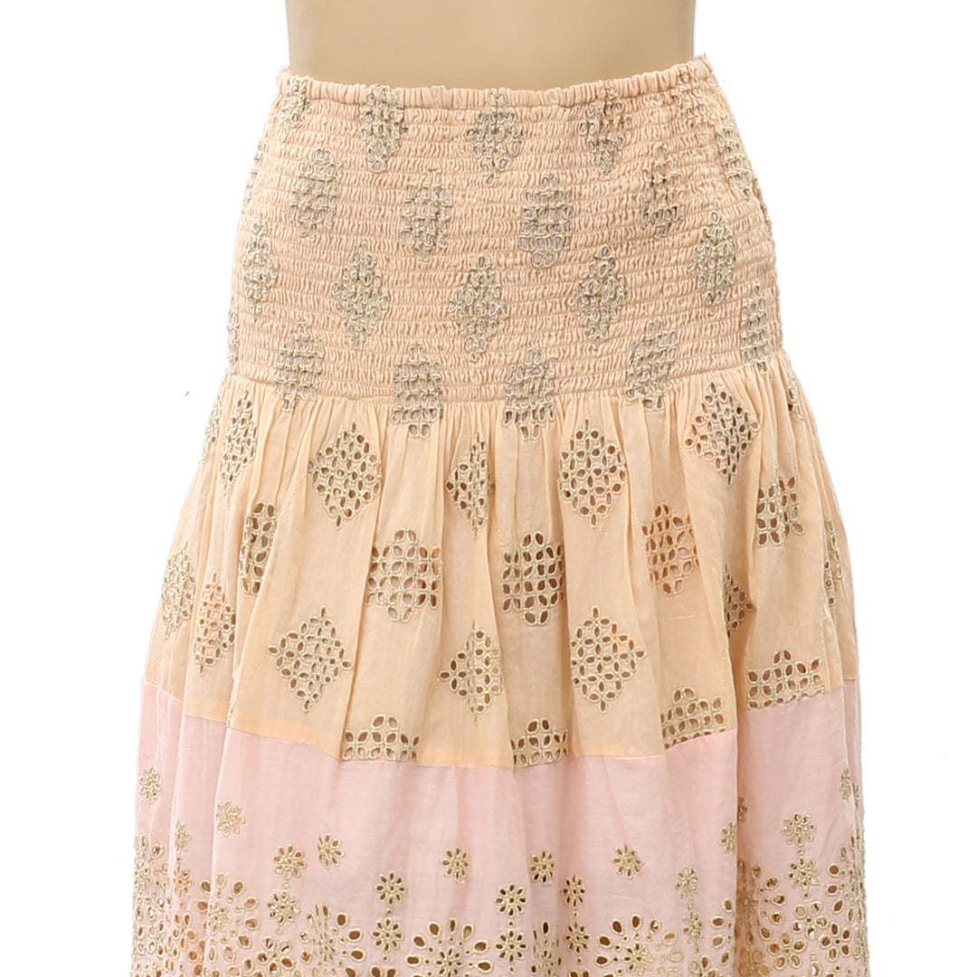 PQ Swim Anthropologie Evie Smocked Cover UP Tube Midi Dress Skirt