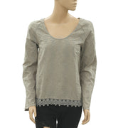 Odd Molly Anthropologie Embroidered Crochet Top
