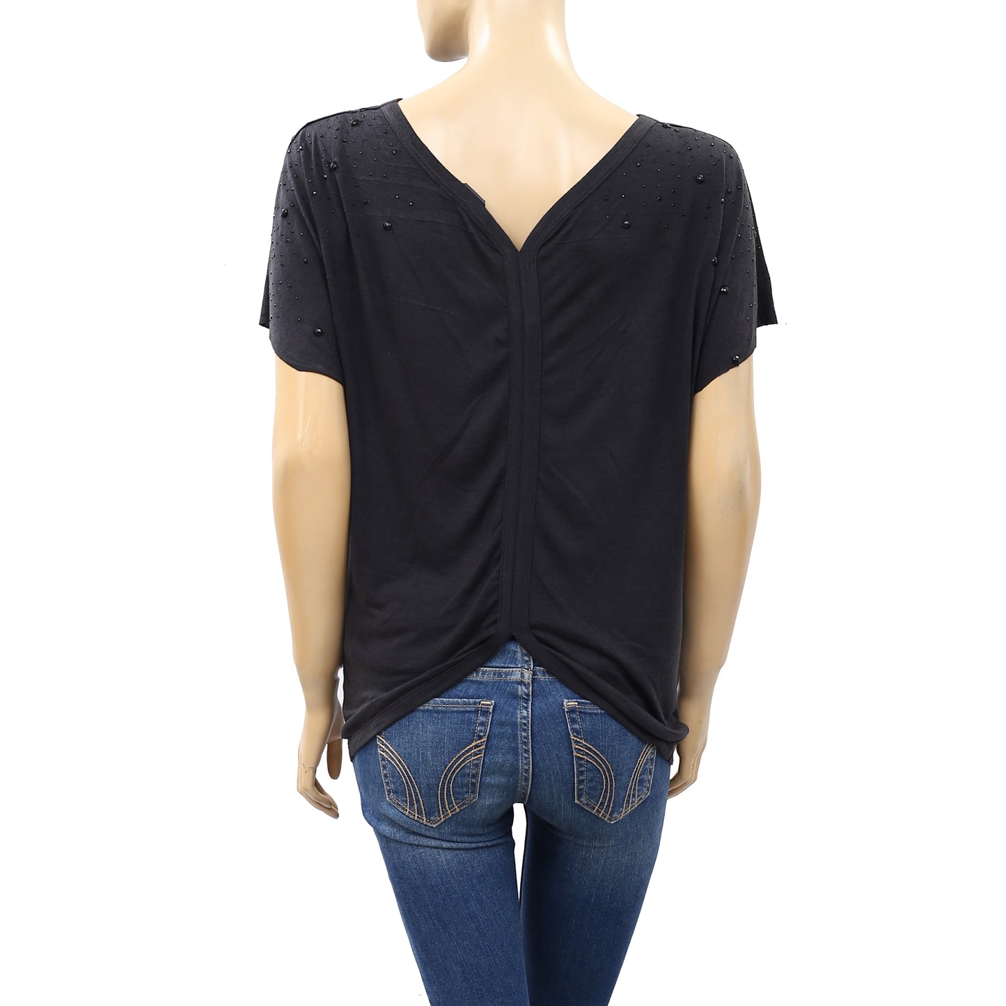 Guess Stone Beaded Embellished Blouse Top