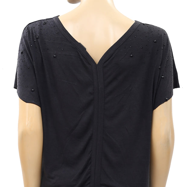 Guess Stone Beaded Embellished Blouse Top