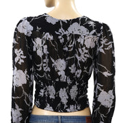 Free People If You Had My Love Printed Blouse Top S