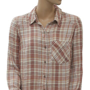 Free People Joplin Plaid Flannel Shirt Tunic Top