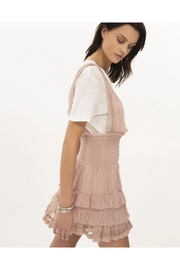 IRO Luster Embroidered Lace Ruffled Flared Mini Dress