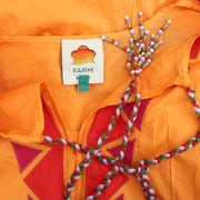Farm Rio Anthropologie Orange Patchwork Maxi Dress