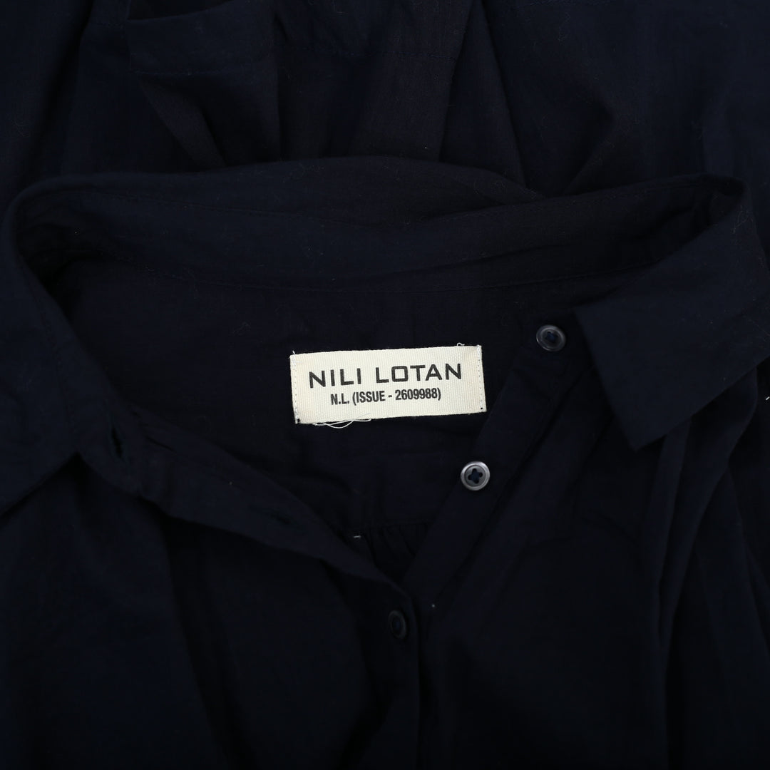 Nili Lotan Solid Navy Tunic Top S