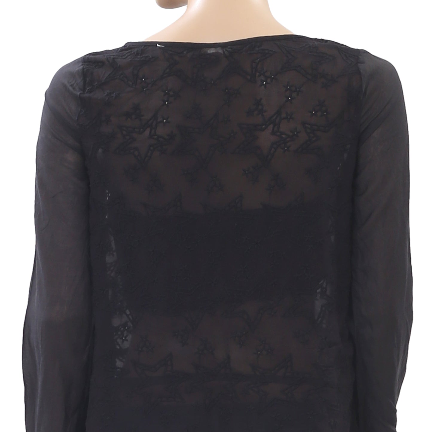 Odd Molly Anthropologie Embroidered Black Blouse Top