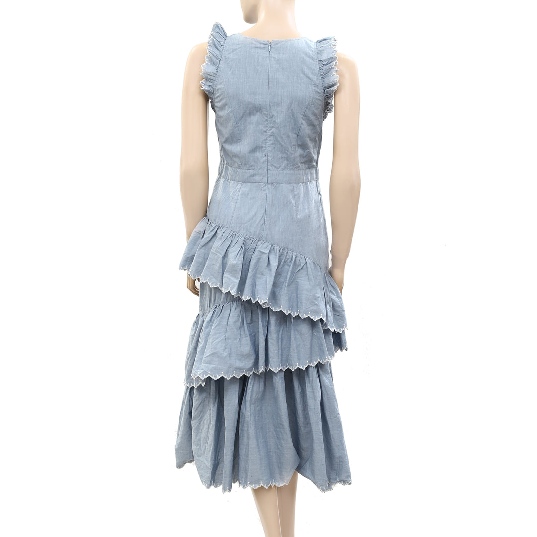 Ulla Johnson ROSALIND Tiered Midi Dress